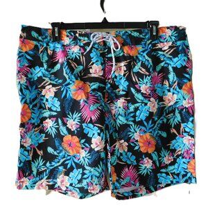 ST. JOHN’S BAY Tropical Print Swim Trunk Knee Length Size XXL NWT